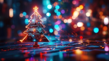 electronic christmas tree created