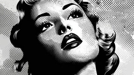 Pop Art Comic Style Illustration with Halftone Effects