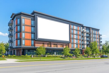 Obraz premium a blank billboard on a apartment complex