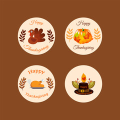 Happy Thanksgiving Badges collection.