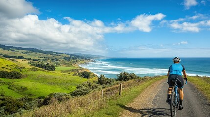 A multi-day cycling adventure tour through a scenic coastal route, with ocean views.
