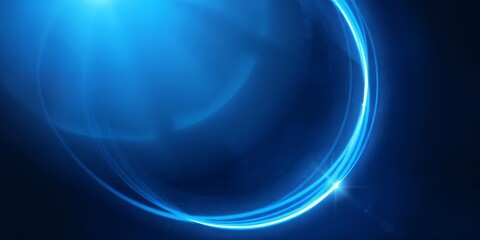 Obraz premium Abstract blue light streaks on a dark background.