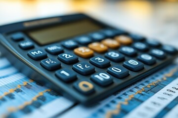 Close-up of Calculator on a Graph Chart