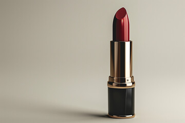 red lipstick on background. cosmetics for women. Product photography shot. close up of red lipstick. AI Generated	