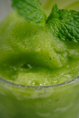 Apple mint smoothie at white background