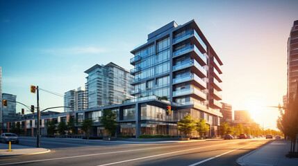 Obraz premium Newly Built Apartment Building. Condominium Building