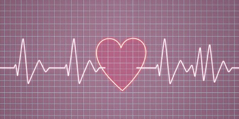 Heart rate monitor with a heart symbol.