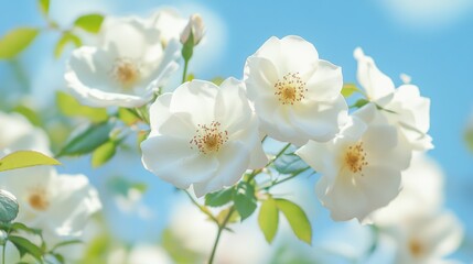 Obraz premium White Roses in Bloom