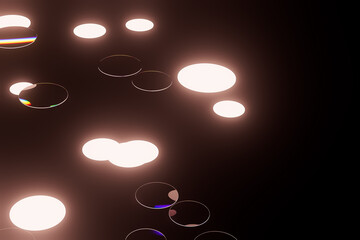 A series of glowing circles on a dark background