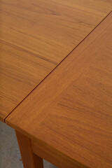 Teak wood grain table top. Warm tone wood texture. 