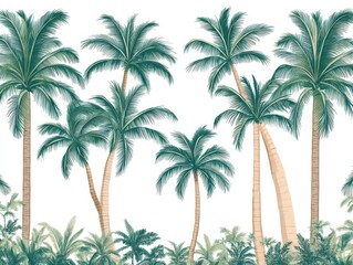 Lush Coconut Palm Trees Displaying Tropical Vibes