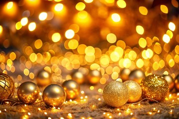 Golden Bokeh Lights generative ai