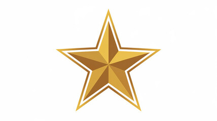 Golden star icon on white background illustration, simple and elegant design, generative ai