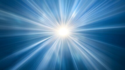 Fototapeta premium Abstract Blue Background with Radiating Light
