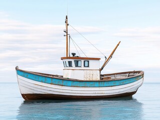 Fototapeta premium Traditional Fishing Boat on Calm Water