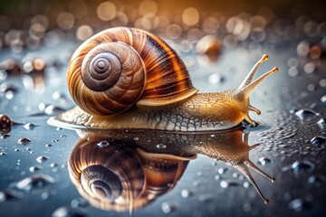 Snail on Wet Surface generative ai