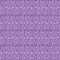 Seamless textile fabric pattern with hand drawn leafy decorative elements