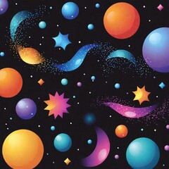 space universe, planets and stars.