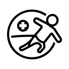 Sports medicine icon for health and fitness, modern design in black and white, copy space