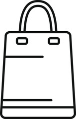 Simple line drawing of a shopping bag symbolizing retail, consumerism, and purchases