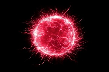 Obraz premium red glowing spherical high-energy plasma 