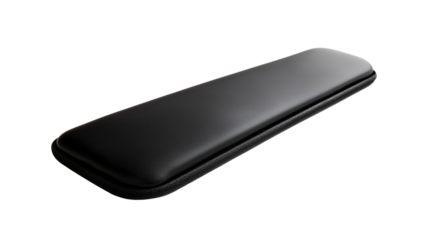 Black keyboard wrist rest isolated on transparent background
