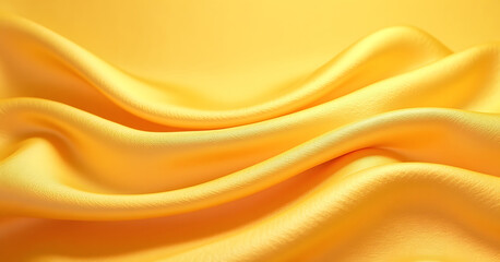 Fototapeta premium A smooth, folded yellow fabric with a warm, matte texture, creating soft curves and gentle shadows, evoking warmth and comfort.