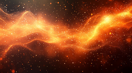 Abstract low-poly geometric design featuring shades of orange and dark orange. The composition forms angular shapes, evoking a sense of modernity, energy, and warmth against a vibrant orange backgroun