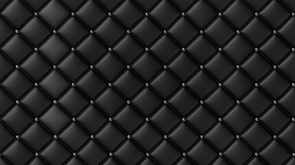 Naklejka premium luxurious, tufted black leather texture, quilted into diamond-shaped sections adorned by an embellishment, for high-end branding or luxury-themed designs, with an elegant and premium quality