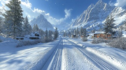 Fototapeta premium Ski slopes from a first person perspective
