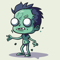 Illustration Vector of cute zombie character
