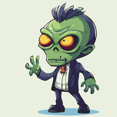 Illustration Vector of cute zombie character