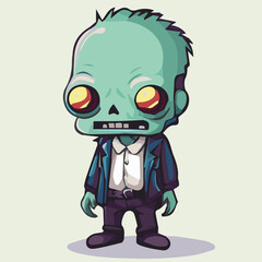Illustration Vector of cute zombie character