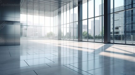 Modern Glass Interior with Natural Light and Open Space