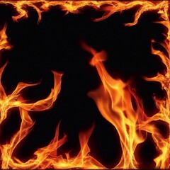 Fototapeta premium A high-resolution ultrarealistic image depicts a vigorous and intense fire, capturing the raw and chaotic beauty of dancing flames. The artwork highlights the dynamic nature of the blaze, with vibrant