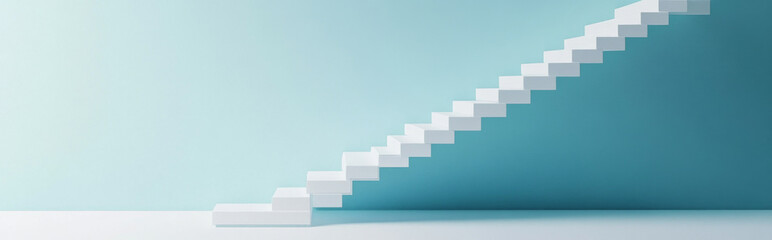 Obraz premium Staircase against lightly colored wall, background, minimal concept