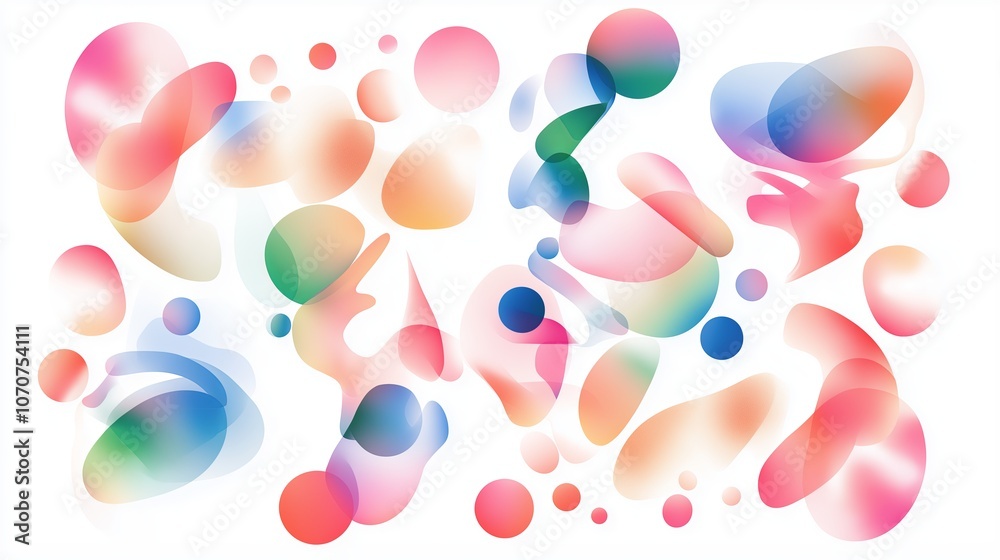 Aufkleber Soft Gradient Blobs in Pastel Tones