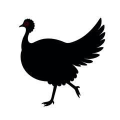 Obraz premium a turkey running fast vector art illustration isolated white background