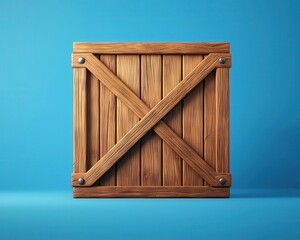 Lowpoly wooden crate, rugged style, adventure game asset, 3D illustration