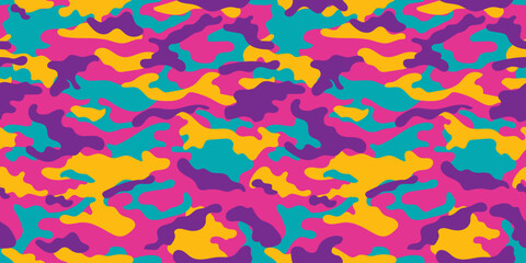 Colorful camouflage pattern for clothing design. Vector camouflage military pattern