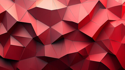 Abstract low-poly geometric pattern in dark and vibrant red shades, evoking modern design and energy. Perfect for backgrounds, branding, and digital projects emphasizing boldness and sophistication