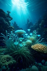 Fototapeta premium coral reef and diver