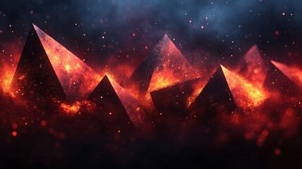 Abstract low-poly geometric pattern in dark and vibrant red shades, evoking modern design and energy. Perfect for backgrounds, branding, and digital projects emphasizing boldness and sophistication