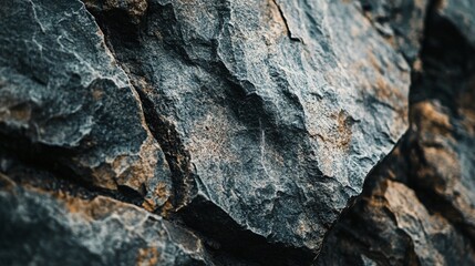 Close-Up of Weathered Granite Rock Surface, Rough Natural Texture in Blue and Brown Tones