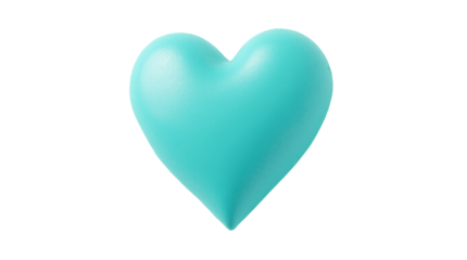 Turquoise Heart on Transparent Background (PNG).