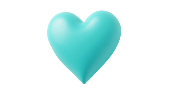 Turquoise Heart on Transparent Background (PNG). - Powered by Adobe