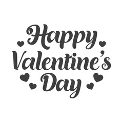 Happy Valentine’s typography design on white background