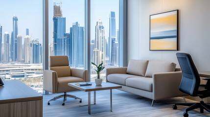 Modern Office Space with City Views and Contemporary Design