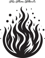 Obraz premium A bold fire flame silhouette with sharp, dancing shapes, capturing intense energy and heat in outline.