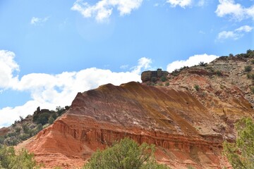 Juniper-Sunflower-Roho trails on a sunny day in Palo Duro Canyon State Park, Texas, USA